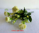LIGHT YELLOW - SP0436 Silk Small Carnation Bunch 32cm 3 Colours SPECIAL | ARTISTIC GREENERY AUSTRALIA