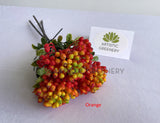 Orange - SP0444 Artificial Hypericum Buds 33cm (3 stems) Available in 4 Colours | ARTISTIC GREENERY