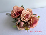 RUstic Pink - SP0447 Artificial European Rose Bunch 49cm (avail in 4 colours) | Artistic Greenery