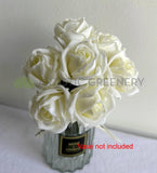 SP0451 Real Touch Latex White Rose Bunch 23cm White | ARTISTIC GREENERY AUSTRALIA