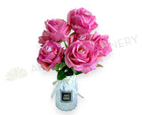 SP0453P Silk Rustic Pink Rose Bunch 34cm Pink | ARTISTIC GREENERY