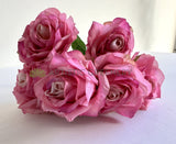 SP0453P Silk Rustic Pink Rose Bunch 34cm Pink | ARTISTIC GREENERY