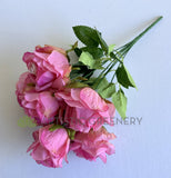 SP0453P Silk Rustic Pink Rose Bunch 34cm Pink | ARTISTIC GREENERY