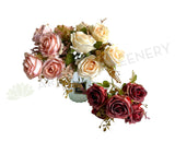 SP0464 Artificial Rustic Rosse Bouquet 30cm 3 colours | ARTISTIC GREENERY