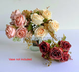 SP0464 Artificial Rustic Rosse Bouquet 30cm 3 colours | ARTISTIC GREENERY