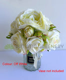 Off White Rose Bouquet - SP0475 Silk Rose Posy 24cm Red / Off White | ARTISTIC GREENERY