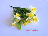Light Yellow - SP0476 Artificial Daffodil Bunch 36cm (Latex) 2 Styles | ARTISTIC GREENERY