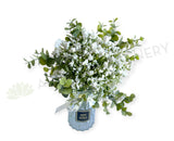 SP0480 Artificial Gypso (White Babys Breath) & Eucalyptus Bouquet 32cm | ARTISTIC GREENERY