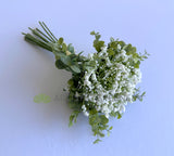 SP0480 Artificial Gypso (White Babys Breath) & Eucalyptus Bouquet 32cm | ARTISTIC GREENERY