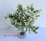 SP0480 Artificial Gypso (White Babys Breath) & Eucalyptus Bouquet 32cm | ARTISTIC GREENERY