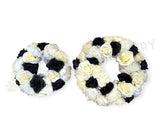 Black & White Rose Floral Wreath (No Greenery) 30cm / 40 / 50cm - SYM0035NG