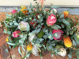Faux Australian Native Casket Spray / Coffin Spray / Memorial Flowers 70cm /100cm / 140cm Long - SYM0065 | ARTISTIC GREENERY