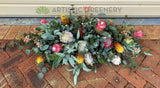 Faux Australian Native Casket Spray / Coffin Spray / Memorial Flowers 70cm /100cm / 140cm Long - SYM0065 | ARTISTIC GREENERY
