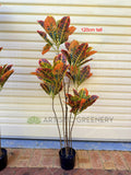 T0189 Faux Red Croton Tree 2 Sizes 120cm/ 140cm | ARTISTIC GREENERY