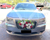 Wedding Car Flower Decorations - WCD007 (Red & White) $250 Front Flowers Only | ARTISTIC GREENERY