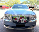 Wedding Car Flower Decorations - WCD007 (Red & White) $250 Front Flowers Only | ARTISTIC GREENERY