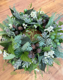 Rustic Native Floral Wreath 30cm / 40cm / 50cm (WRE009) | ARTISTIC GREENERY Perth Australia / Sympathy Gravestone flowers