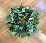 Rustic Native Floral Wreath 30cm / 40cm / 50cm (WRE009) | ARTISTIC GREENERY Perth Australia / Sympathy Gravestone flowers