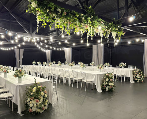 Wedding Package - Dusty Pink & White - Lenore & Liam (Apr 25) at Nikola Estate Pavilion |  ARTISTIC GREENERY Silk Flowers Wedding and Event Decoration for Hire Perth WA Australia