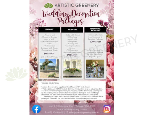 Artistic Greenery Wedding Decoration Packages