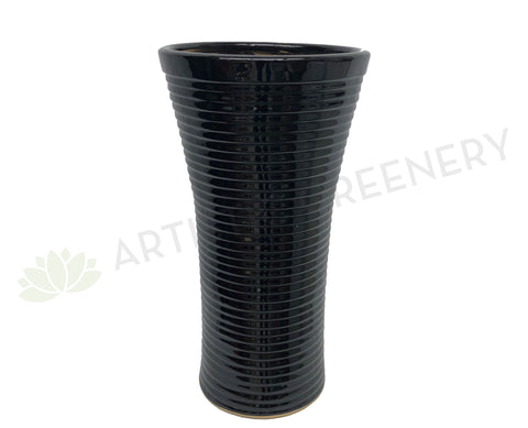 Glazed Round Ceramic Pot - Black (Code: CER005)