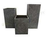 Tall Square Fiberglass Planter (Code: FG014) 3 Sizes Light Grey