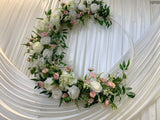 For Hire - Floral Hoop for Bridal Table Backdrop 80cm (Code: HI0022) | ARTISTIC GREENERY