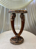 Decorative Glazed Pot & Stand (Fiberglass) - Brown