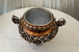 Decorative Glazed Pot & Stand (Fiberglass) - Brown