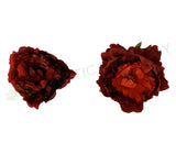 ACC0078 Individual Peony Flower Head - Deep Red / Burgundy