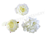 ACC0078 Premium Single Flower Head - White (Large Size)