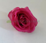 Hot Pink - ACC0078(10/20) Premium Silk Single Rose Head (Various Styles) silk rose for DIY wedding and vertical garden Silk flower heads for flower wall