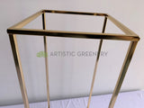 ACC0087-60C Chrome Gold Stand Rectangle 60cm ideal for wedding table centrepiece | ARTISTIC GREENERY