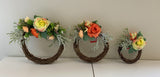 ACC0097 Premade floral wreath 3 sizes 16cm $20 - 21cm $25 - 25cm $29 | ARTISTIC GREENERY