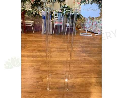 ACC0101 Clear Acrylic Stand Rectangle Wedding Plinth Wedding Clear Stand Perth 100cm x 30cm x 30cm | ARTISTIC GREENERY