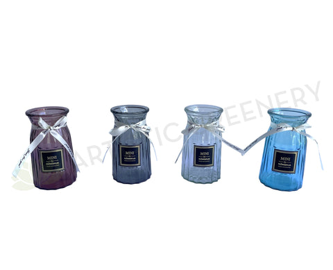 ACC0106 Luxury Decorative Glass Vase 15cm 4 Colours | ARTISTIC GREENERY