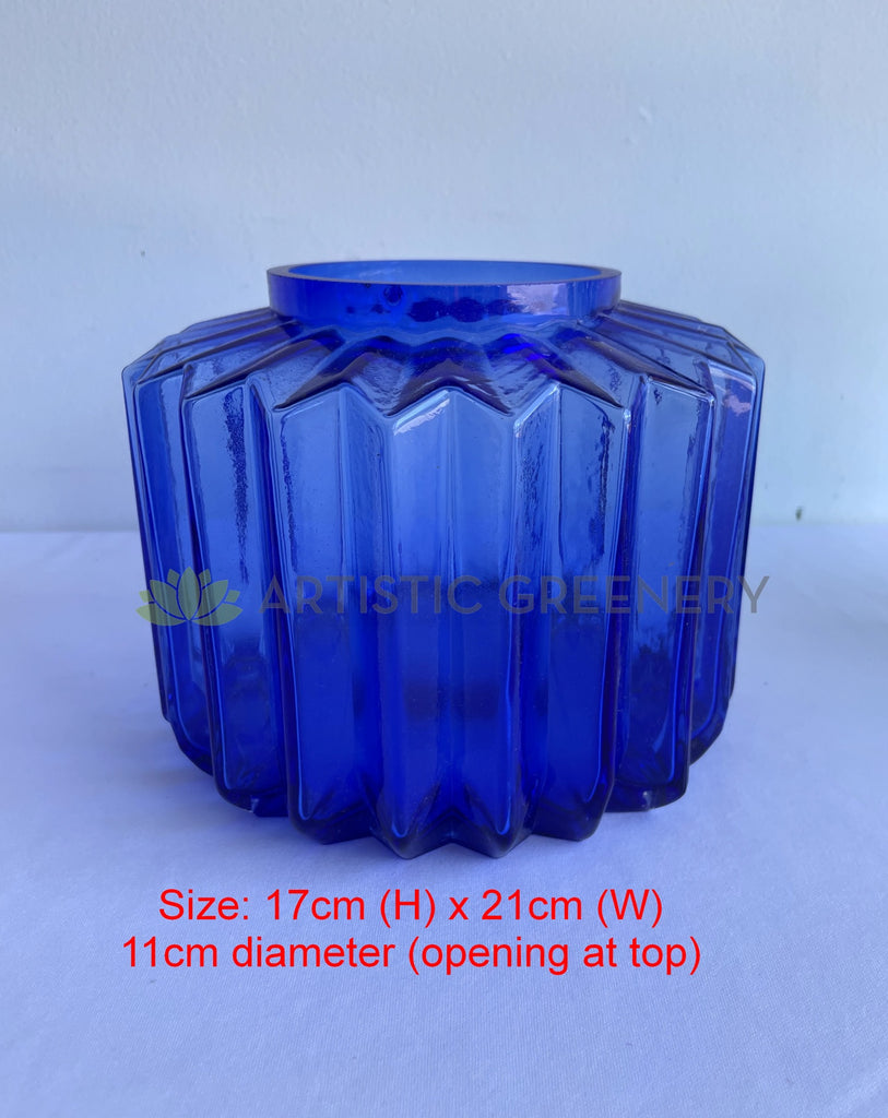 ACC0107 Fluted Glass Vase / Toothed Wheel Glass Vase 4 colours
