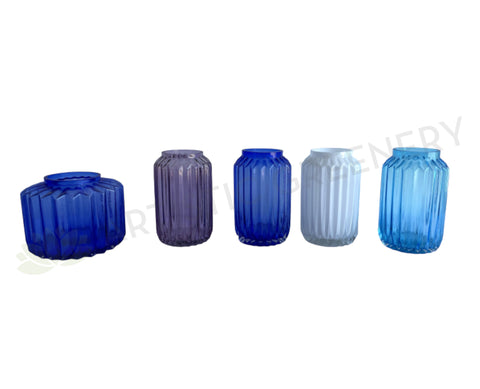 ACC0107 Fluted Glass Vase / Toothed Wheel Glass Vase 4 colours | ARTISTIC GREENERY