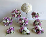 Round Bouquet - Dusty Pink & White - Amanda M (Bouquets & Cake Flowers) | ARTISTIC GREENERY