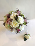 Round Bouquet - Purple & White - Ayan