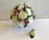 Round Bouquet - Purple & White - Ayan