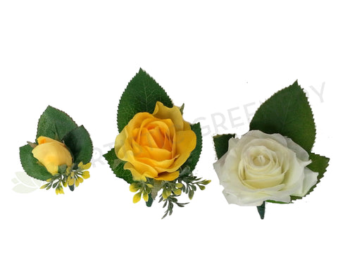Buttonhole - Yellow or White Rose - Lucy