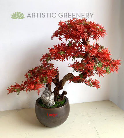 artificial red bonsai tree BON002 Artificial Bonsai - Red Maple