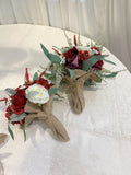 Round Bouquet - Burgundy / Red & White - Taryn J