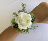 Silk flower corsage - Silk Teardrop Cascade Bouquet Whtie and Pink - Brianna J | ARTISTIC GREENERY
