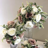 Round Bouquet -Mauve & White - Rosie W