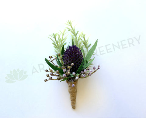 Thistle Sea Holly Buttonhole