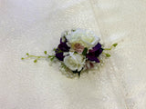 Corsage & Buttonhole - White & Purple - CB0019 - $56/set
