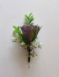 Buttonhole - Mauve / Purple Roses with Berries - CB0025 