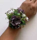 Corsage - Mauve / Purple Roses with Berries CB0025
